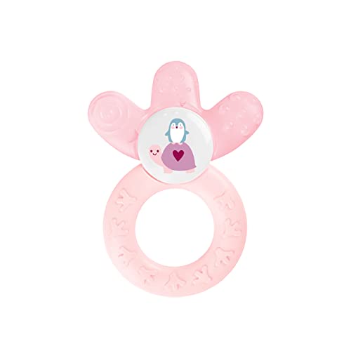 MAM Cooler, Beißring für Babys fördert Sehsinn & Motorik, Greifling mit Wasserkühlteil erreicht auch die Backenzähne, ab 4+ Monate, rosa, 1 Stück (1er Pack)