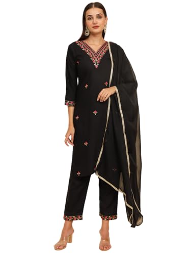 Pantalon kurta brodé VAIRAGEE en coton : l'éclat de la tradition au féminin