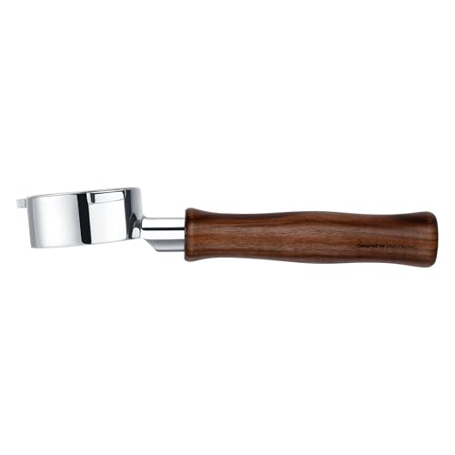 Image of Normcore 51mm 3 Ears Naked Portafilter for DeLonghi Dedica, SMEG EUPA Machines, Bottomless Espresso Portafilter with 18g Basket, Genuine American Walnut Handle