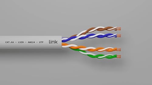 Link LK6A100 - Matassa Cavo Rete Categoria 6A Non Schermato Utp AWG24 Halogenfree Flessibile Colore Grigio MT.100, Cavo Intestato Da Ambo I Lati - 2
