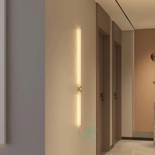 Lámparas de pared con detector de movimiento LED apliques interior aluminio dorado 80cm