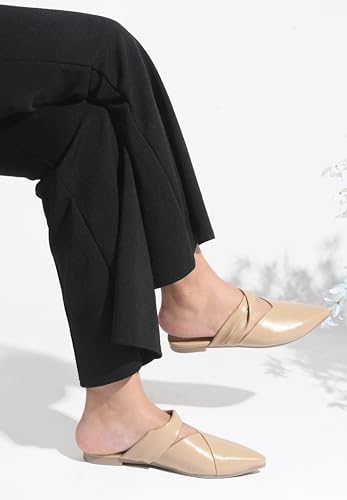 Image of Froh Feet Women's Fashion Comfortable Slip-on Flat Bellies Pointed Toe Mules Sandals