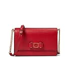 Kate Spade New York Morgan Bow Embellished Saffiano Leather Flap Chain Wallet Perfect Cherry One Size