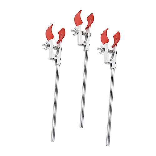 3pcs Universal Clip Flask Clamp Laboratory Apparatus Rotary Tool Accessories Labs Clamps Beaker Clamps Test Tube Fixing Clamp Red Carbon Steel HOMOCONO