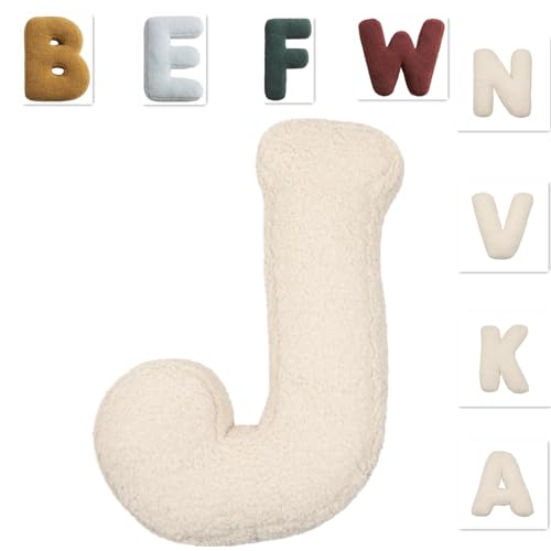 Image of Letter Pillows,Monogram Pillow,Cute Soft Plush Letter Decorative Pillows Alphabet Throw Pillows Cushion for Living Room Sofa Couch Bed Car Decoration (J-1)