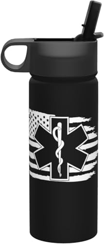 American Flag Ems Star Of Life Emt �A�����J����ems�X�^�[ ���� ������ ���@�r �}�O�{�g�� �^�� �f�M �X�g���[�t�� �X�|�[�c�{�g�� �E�H�[�^�[�{�g�� ������� �}�O�{�g�� 18oz/532ml �ۉ��ۗ� �R��Ȃ� �V