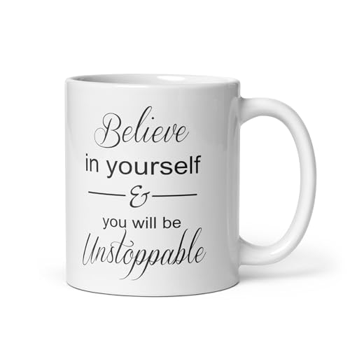 KoolTech Ceramic Believe in Yourself & You Will be Unstoppable Printed White Coffee Mug | Gift for Girls Men Women Girlfriend Boyfriend Husband Wife - White,325 ML/11oz (B09RPV54YG) Amazon Price History, Amazon Price Tracker