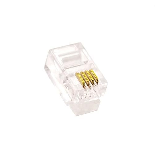 Miniatura 4 de 100Pack Transparente Color RJ9 Cable Plug 4P4C Conector