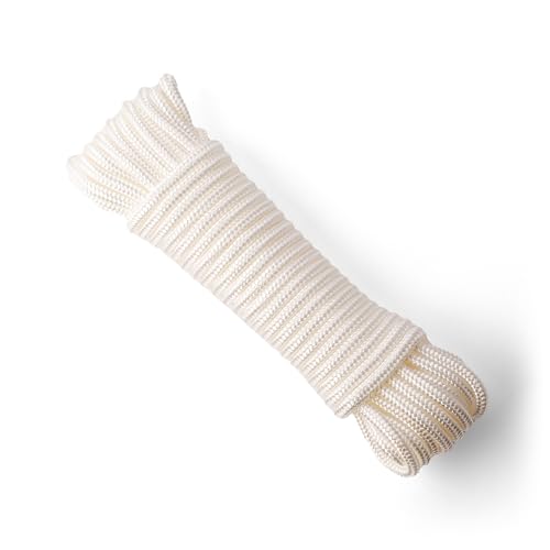 SNURO Nylon Seil (10mm, 20M, weiß) - Paracord Schnurr mit starkem Nylon Material - Reißfeste Paracord Schnur - reissfest & leicht - Bruchkraft 1703 kg