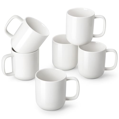 Comparison: Best Treo Ceramic Mugs 8 vancasso Porcelain Coffee Mugs Set, 16 oz Ceramic Coffee Cups for Americano Hot Tea Iced Coffee Cold Brew Cocoa Milk Mugs Set of 6, Dishwasher & Microwave Safe, White