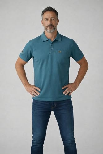 Image of Men Regular fit Polo Neck Front Pocket ||Pocket Embroidery Casual Wear T-Shirt||Half Sleeve Side on Sleeve Embroidery|| Button Closer t Shirt for Men