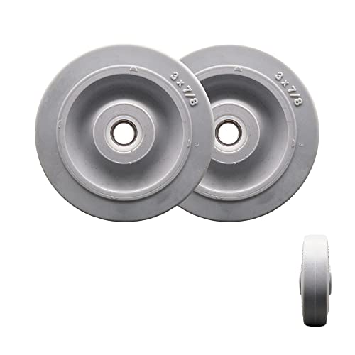 Nobles/Tennant Scrubber Guide Bumper Wheel Replacement – 3” x 7/8” Thermoplastic Rubber Tread Wheel Only – 250 lbs. Total Capacity – 5/16” Metal Bushings Included – Set of 2 – Service Caster Brand