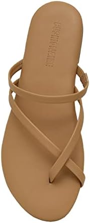 CUSHIONAIRE Women's Celina Flip Flop Sandal with Memory Foam, Nude 10 | Image 4