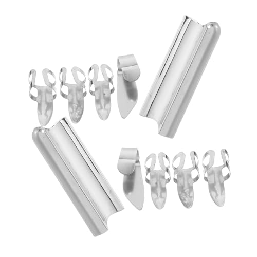 BESTonZON 10pcs Guitar Slide Kit Finger Picks And Metal Slides For Stage Performance Practice Acoustic And Electric Guitars Accessories