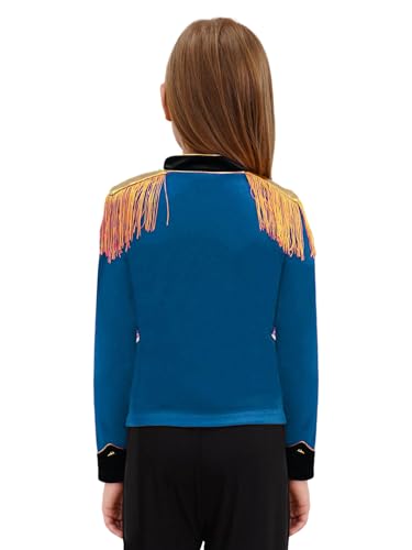 Boys Girls Marching Band Majorette Uniforms Tassels Long Sleeve Velvet Drum Major Jacket Circus Coat2