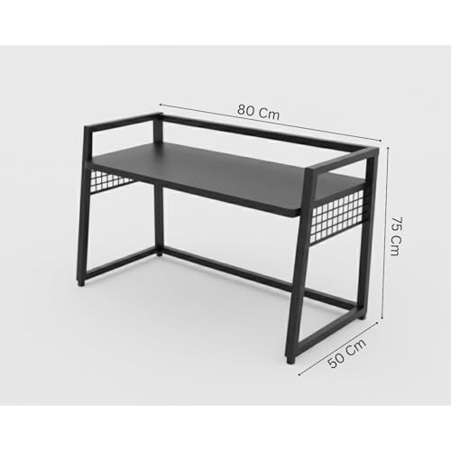 Image of Amazon Brand - Solimo Loft Foldable Computer Desk | Study Table for Students | Computer Desktop Table | Workstation | Multipurpose Desk for Office & Home (80 x 50 x 75 cm) (Black) - DIY.