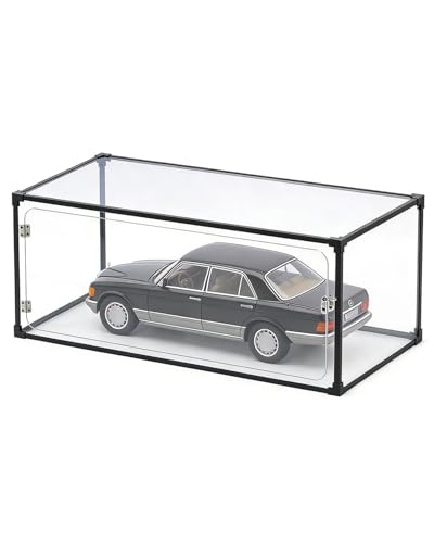 Urna Metacrilato Caja Protectora de Acrílico con Marco Aleación 4 Lados, Vitrina Transparente para Figuras Acción Puerta y Cerradura, 30 35 40 45 50 55 60 cm(45x25x35 cm/18x10x14 in)