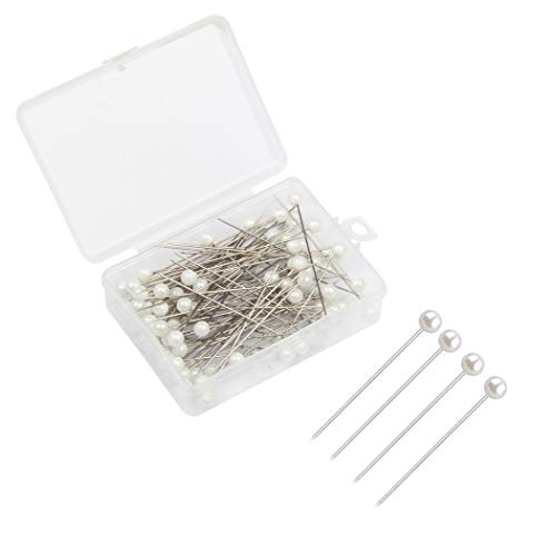 Corsage Pins 100 Pieces Floral Pins with White Round Faux Pearl Head