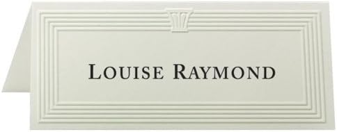 First Base Overtures Embossed Place Card - 4.25'' x 1.81'' - 47lb - Recycled - 60 / Pack - Ivory