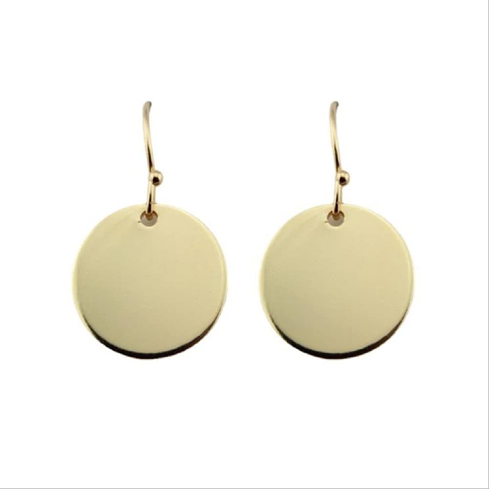 nobrandCOLORFULBLING Gold Circle Disc Dangle Drop Earrings for Women Lightweight Small Round Hoop Statement Earrings Minimalist Jewelry for Women Gift for Her