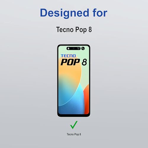 Image of ZAP CASE HD Plus Tempered Glass Screen Protector Compatible For Tecno Pop 8 (Black) Edge To Edge Coverage With Easy Installation Kit