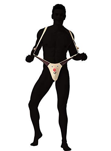 Christmas Gag Gift Reindeer Mankini Men Thong Underwear With Bells For White Elephant Exchange Gifts Valentines Day #TOP4