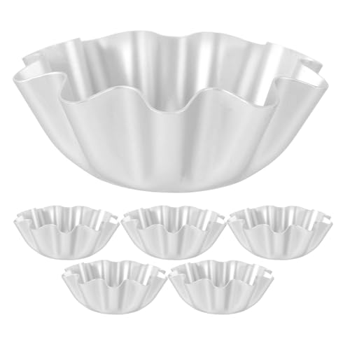WEKADRIN 6 Moldes para Tartaletas de Huevo de Aluminio Antiadherentes y Resistentes al Calor Tamaño Mediano Aptos para Horno Adecuado para Repostería Casera y Profesional