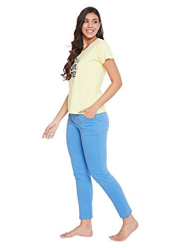 Image of Clovia Women's Cotton Graphic Print Top & Pyjama