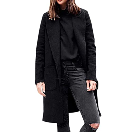 Casaco Feminino Elegante De Inverno, Casaco Feminino De Lã, Casacos Longos De Inverno Mangas Comprid