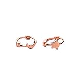 Asymmetrical Star Moon Small Hoop Earrings for Women 925 Sterling Silver Charms Tiny Minimalist Crescent Moon Star Cartilage Clip Cuff Stud Earrings Fashion Delicate (Rose-Gold-Toned)