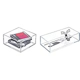 iDesign Organizador De Maquillaje y Cosméticos, Organizador De Cajones Pequeño de Plástico Libre de Bpa + Cubertero para Cajón