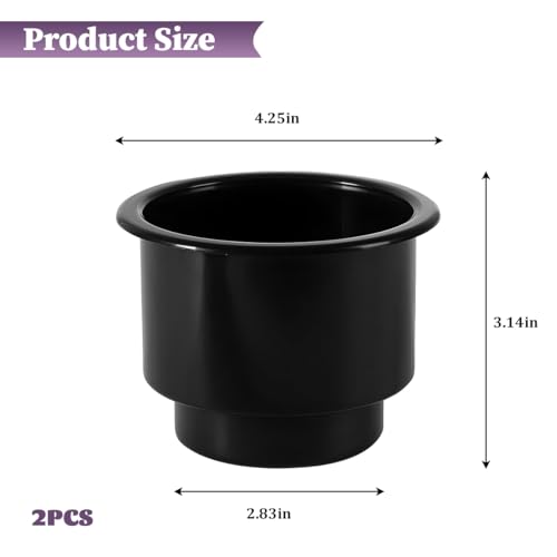 Insertos Portavasos para Coche 2PCS Negro Anti-Derrame miniatura 2