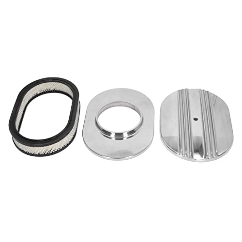 Kit de Filtro de Ar, Liga de Alumínio de 12 pol. Classic Nostalgia Air Cleaner Oval Half Finned Poli