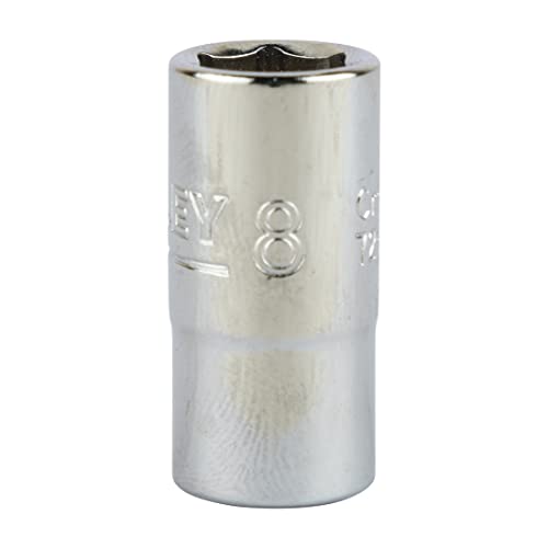 Image of STANLEY STMT72879-8B 1 /4-inch 8mm Chrome Vanadium Steel 6 Point Standard Socket (Silver)