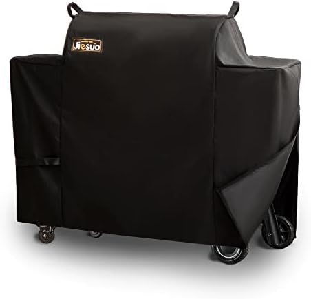 Jiesuo Grill Cover for Traeger Ironwood 885, Heavy Duty Waterproof Pellet Grill and Smoker Cover, Special Zipper Design