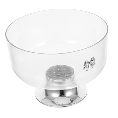 Sosoport Bol à Fruits Transparent sur Pied Saladier Acrylique 20 Cm Hauteur 23 Cm Profondeur Multifonction pour Desserts Salades Décoration Cuisine...