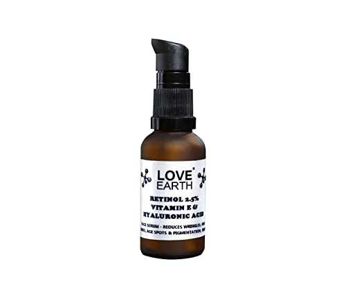 Image of Love Earth Retinol Serum For Reducing Wrinkles, Fine Lines & Pigmentation With Vitamin E & Hyaluronic Acid For All Skin Types 30ml