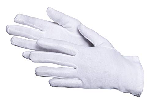 JAH Standard Cotton Jersey Gloves - Skin-Friendly & Breathable for Logistics Assembly & Warehouse, White, 13