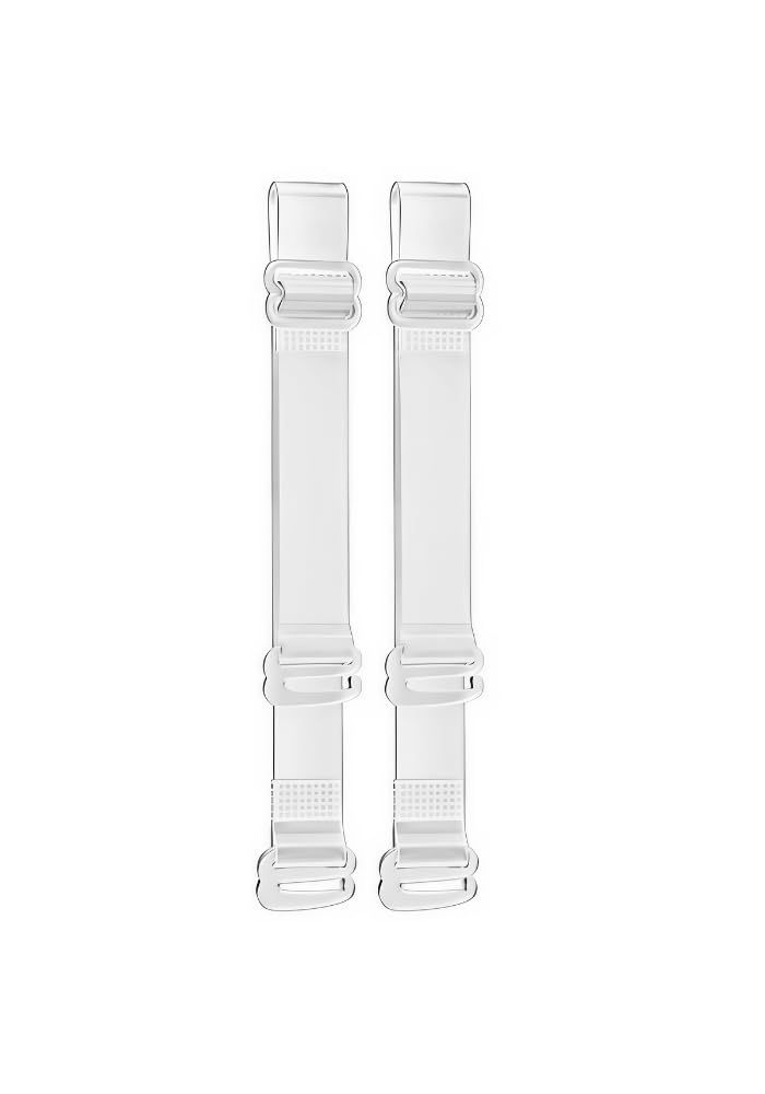 Women's Invisible Clear Bra Straps - Adjustable, Non-Slip, Transparent and Comfortable Silicone Shoulder Straps for Dresses and Tank Tops