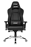 AKRacing Chair Master Premium Gaming Stuhl, PU-Kunstleder, Schwarz/Schwarz, 5 Jahre Herstellergarantie