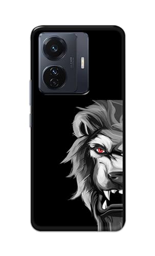 Image of PRINTFIDAA Printed Hard Back Cover Case for Vivo iQOO Z6 Pro 5G | Vivo T1 Pro 5G | Vivo S15e Back Cover (Angry Lion) -112