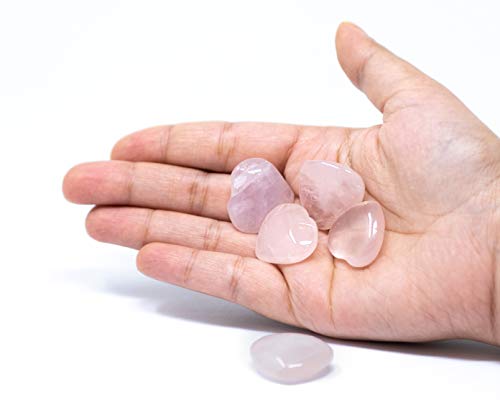 Wonder Care-Healing Crystal Pocket Heart Natural Rose Quartz Love Puff Heart Carved Shape Palm Worry Stone Reiki Chakra Balancing - Image 2