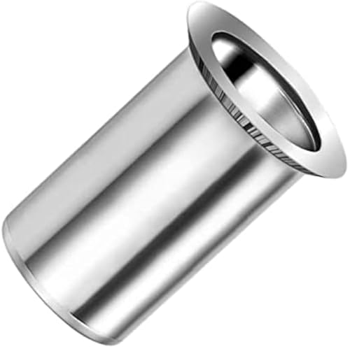 M8 Écrous à sertir aveugles, tête fraisée, corps rond, insert fileté ouvert, 8mm écrou à sertir en acier zingué, écrou à sertir pour acier, alliage, cuivre, plastique et composite (5 pcs.)