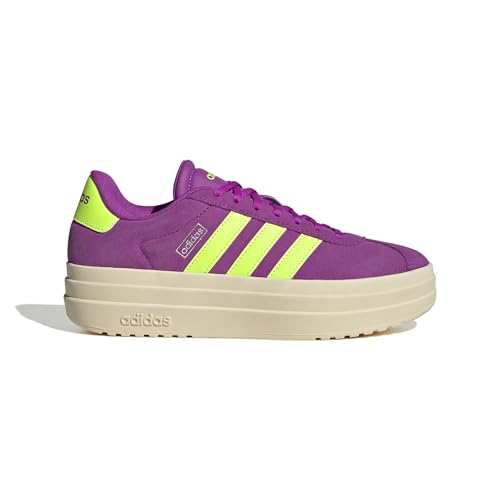 Image of adidas Womens Vl Court Bold Lace Up Sneakers Shoes Casual - Pink
