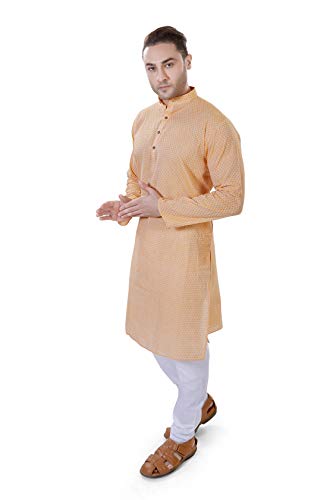 Image of LUCKWIN Men's Regular Fit Cotton Kurta Pyjama Set, Full-Sleeve, Mandarin Collared Neck, Ideal for Every Occasion, Cotton Made, Lightweight and Comfortable