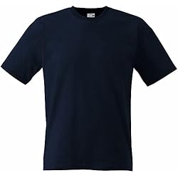 Ropa De Trabajo Azul Marino Fruit of the Loom - Camiseta Básica de Manga Corta de Calidad diseño Original Hombre Caballero (2XL) (Azul Marino Oscuro)