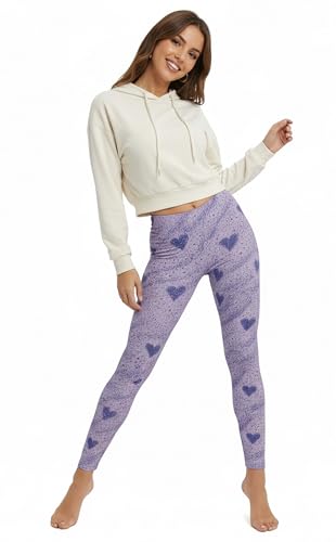 Image of sissycos Women's 80s Leggings Neon Artistic Splash Printed Buttery Soft Stretchy Pants