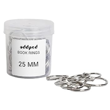 oddpod 25 Pcs 25MM Metal Iron Nickel Plated Binder Ring/Book Ring for Scrapbooking/Art & Craft/DIY/Photo Album (2.5 CMS) - Pack of 25