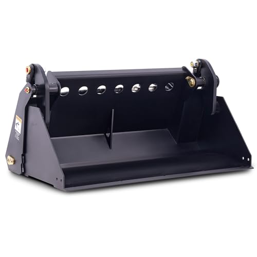 AHM 4-in-1 Mini Skid Steer Bucket, 41" Multipurpose Combo Buckets Attachment, Compact Skid Steer Buckets with Cutting Edge for Excavation, Loading, Leveling, Flattening, 5 cu. ft. Capacity