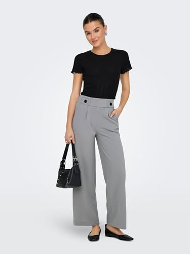 JDY Damen Jdygeggo New Long Pant JRS Noos Hose Mit Weitem Beinschnitt, Formal Gray, M / 32L EU